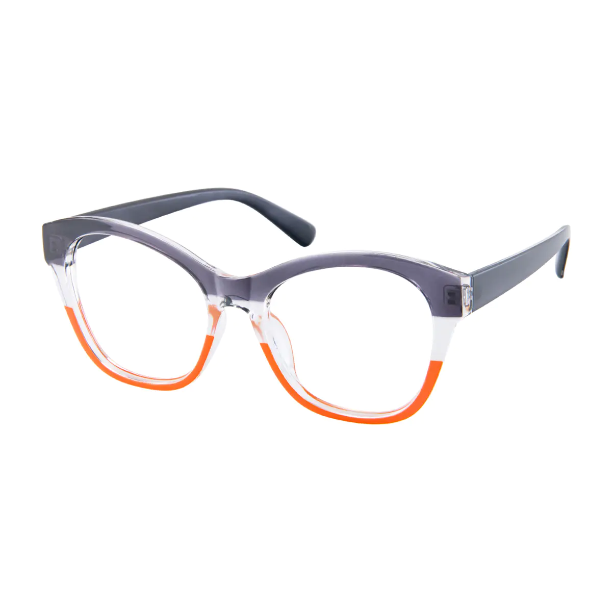 Cat-eye Gray/Orange Eyeglasses