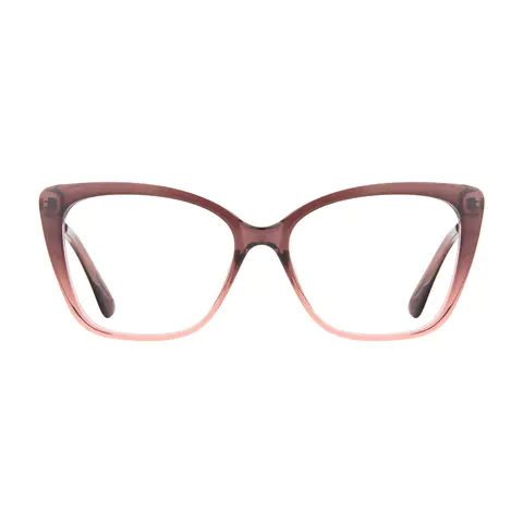 Square Brown/Transparent Pink Eyeglasses