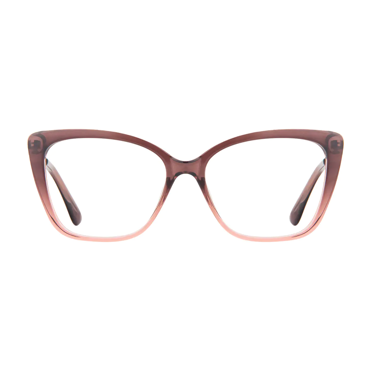 Square Brown/Transparent Pink Eyeglasses