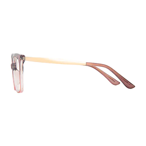 Square Brown/Transparent Pink Eyeglasses