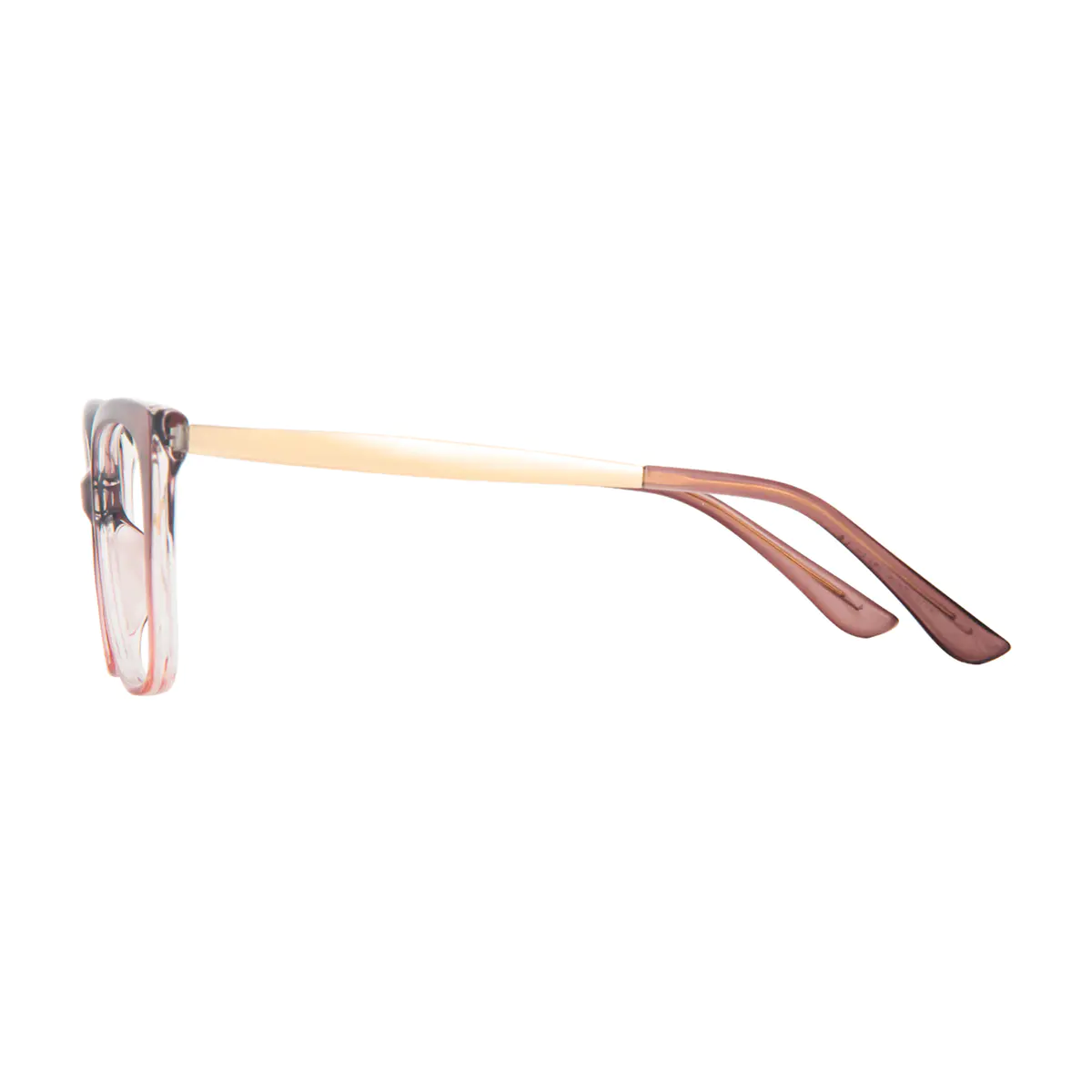 Square Brown/Transparent Pink Eyeglasses