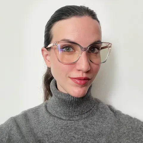 Square Transparent Amber/Transparent Blue Eyeglasses