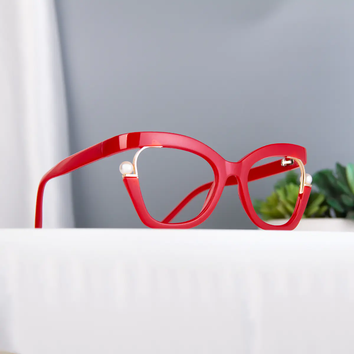 Square Red Eyeglasses