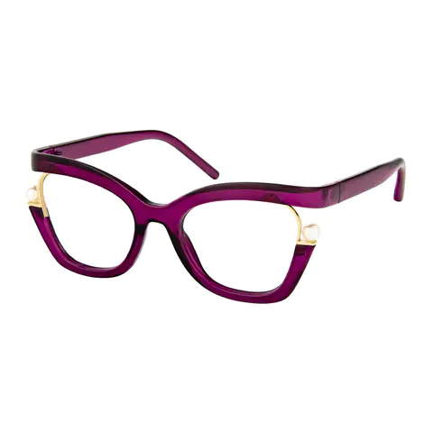 Square Transparent Purple Eyeglasses