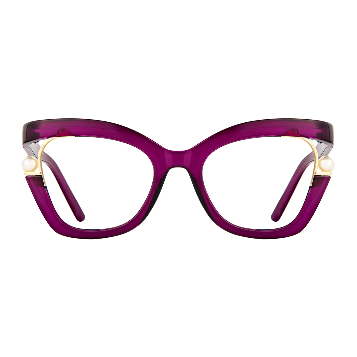 Square Transparent Purple Eyeglasses