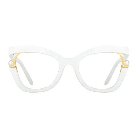 Square White Eyeglasses