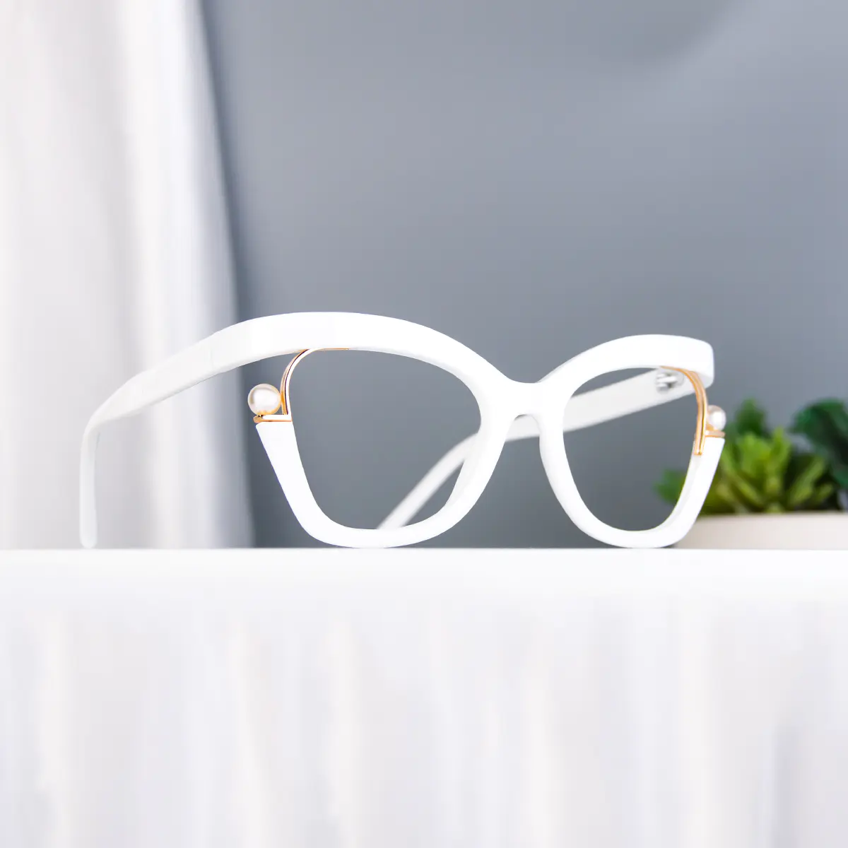 Square White Eyeglasses