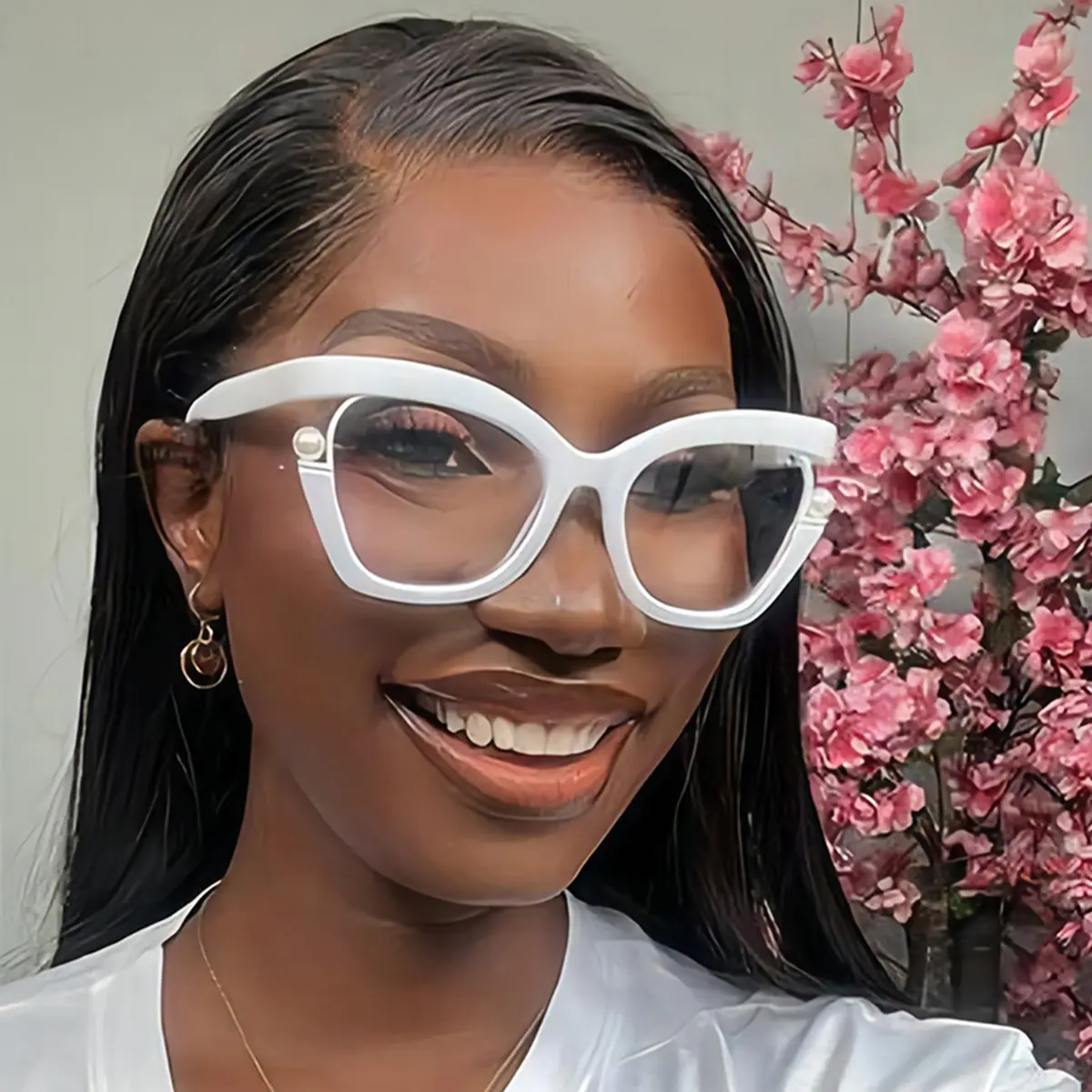 Square White Eyeglasses