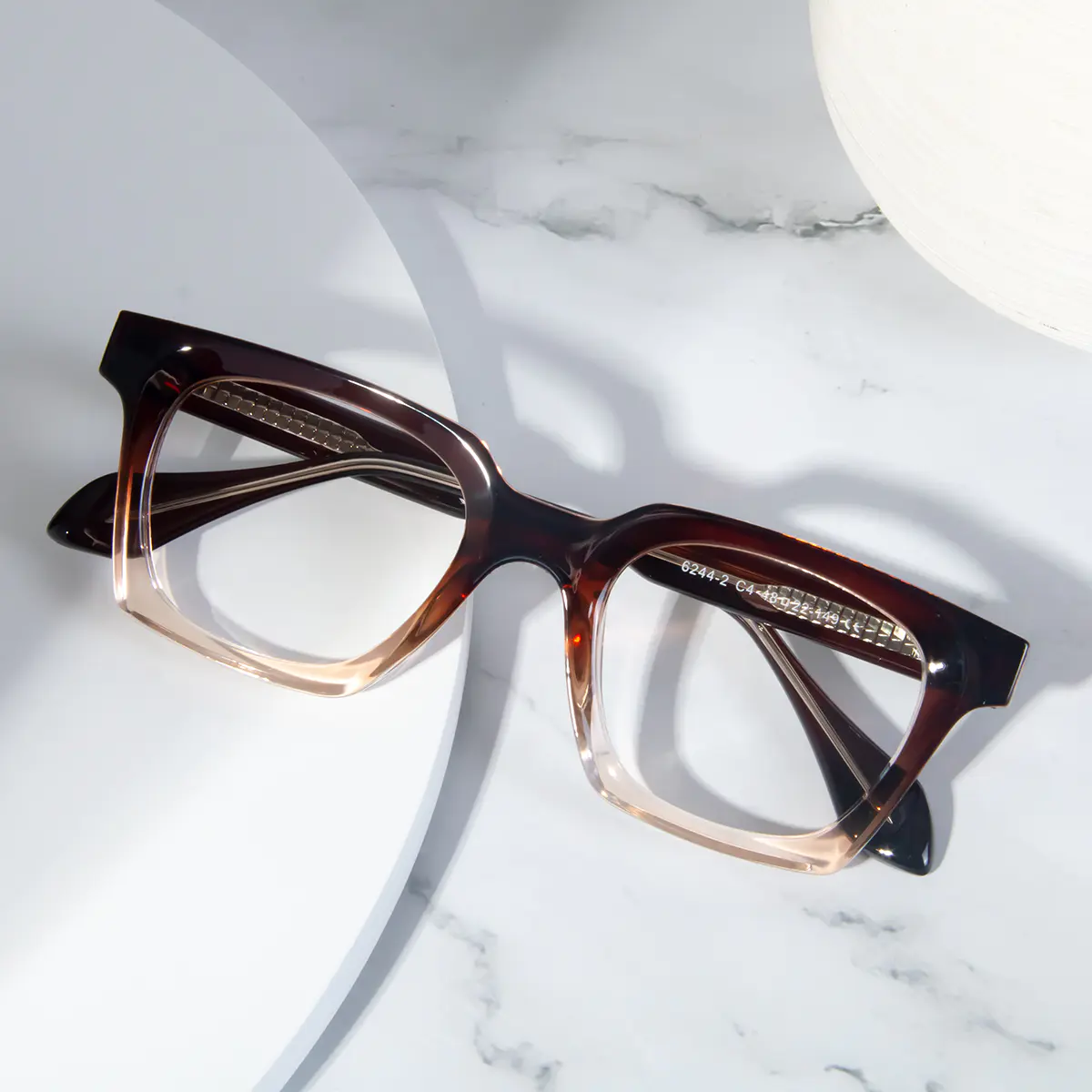 Square Gradient Brown Eyeglasses