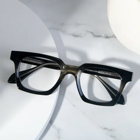 Square Gradient Green Eyeglasses