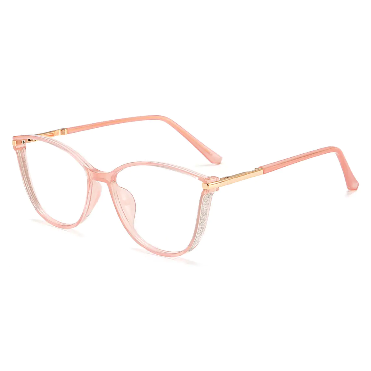 Cat-eye Transparent Pink Eyeglasses