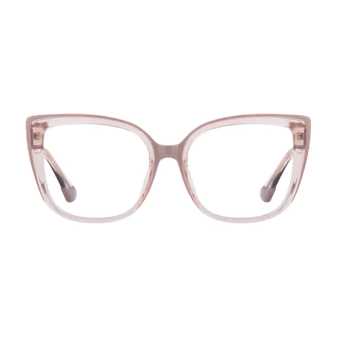 Square Transparent Pink Eyeglasses
