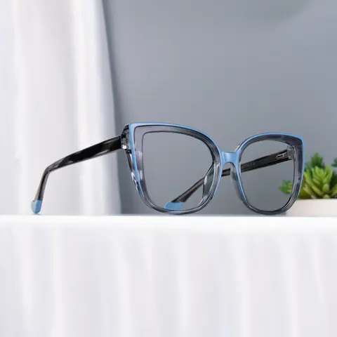 Square Blue/Gray Eyeglasses