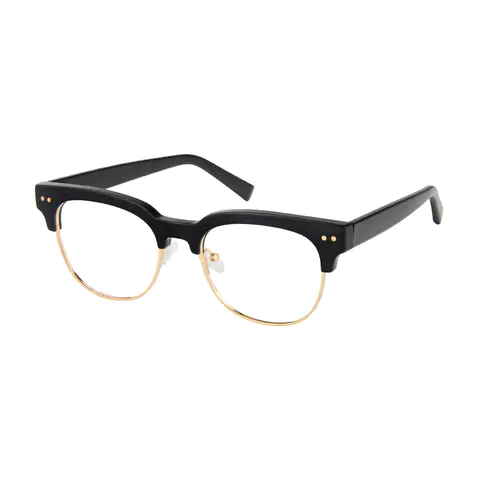 Browline Black Gold Eyeglasses
