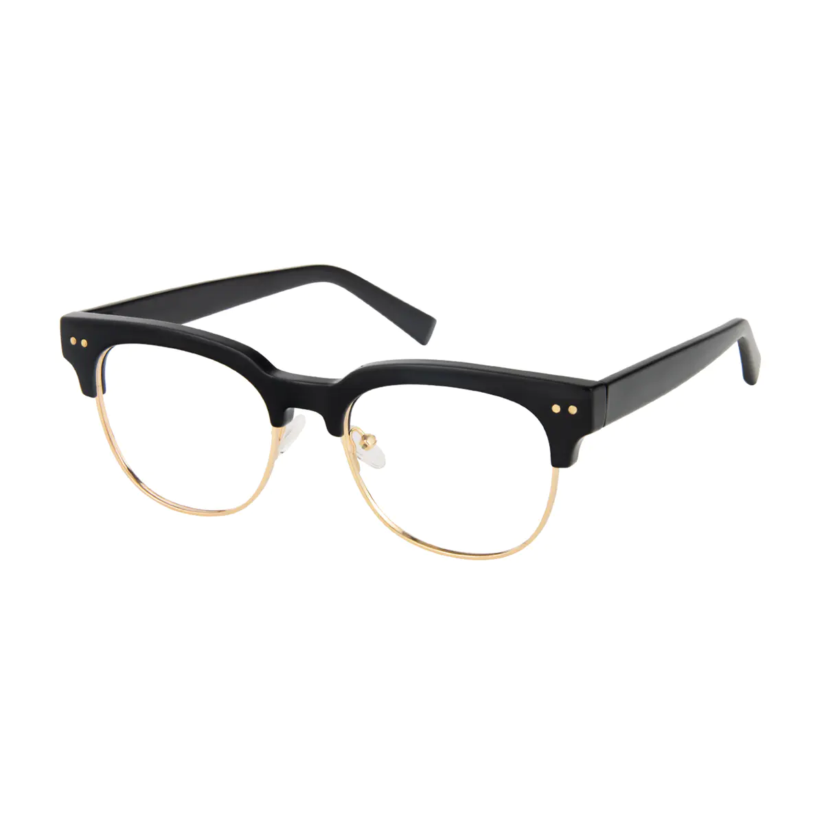 Browline Black Gold Eyeglasses