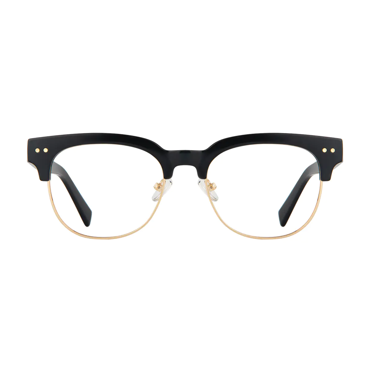 Browline Black Gold Eyeglasses