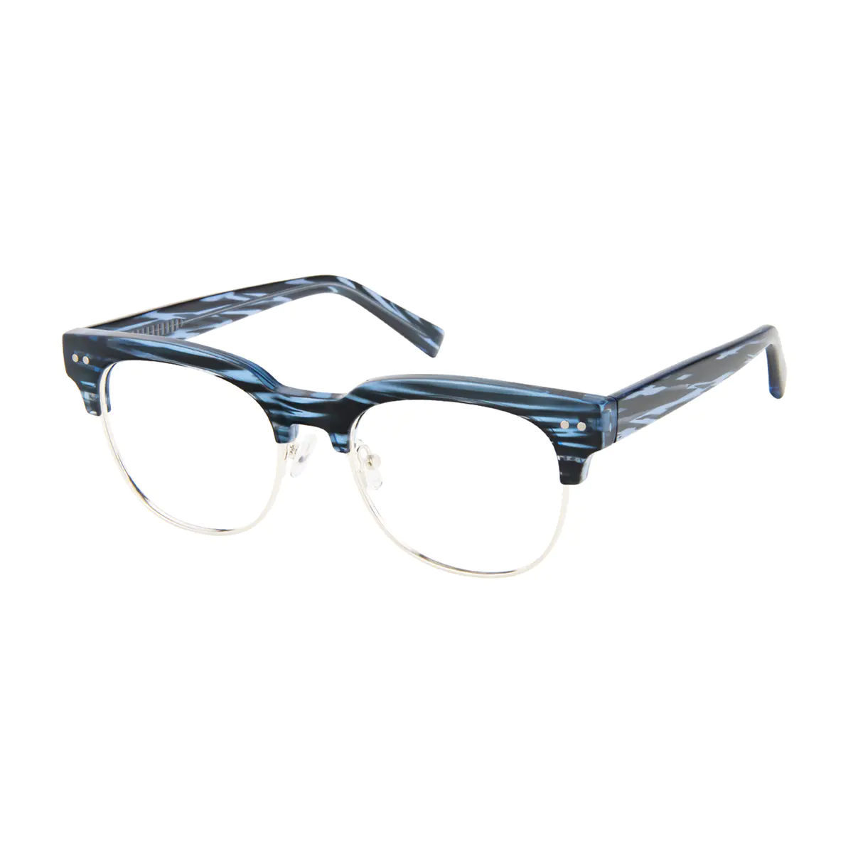Browline Blue/Silver Eyeglasses