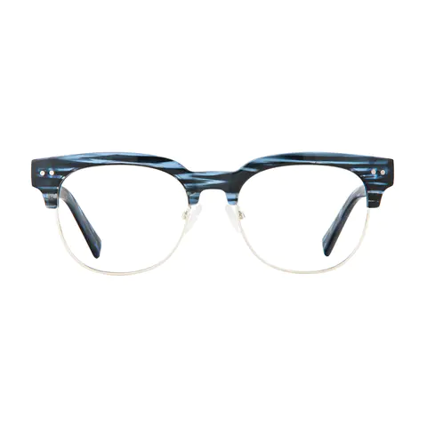 Browline Blue/Silver Eyeglasses