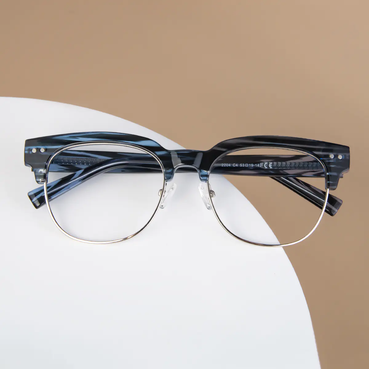 Browline Blue/Silver Eyeglasses