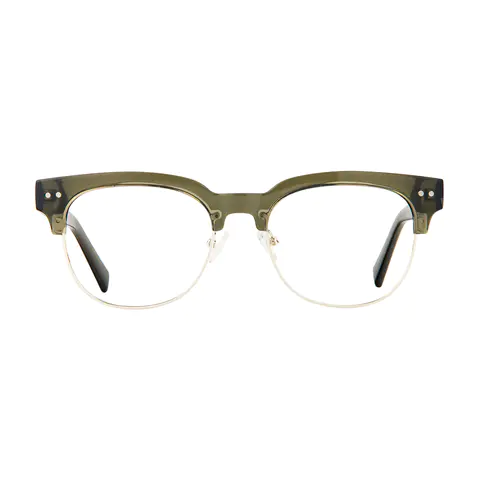 Browline Transparent Green Eyeglasses
