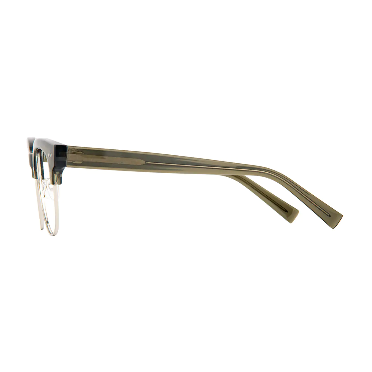Browline Transparent Green Eyeglasses