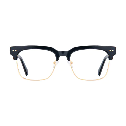 Browline Black Gold Eyeglasses