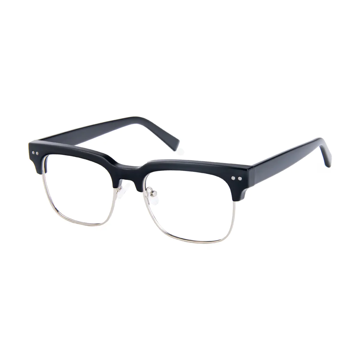 Browline Black Silver Eyeglasses