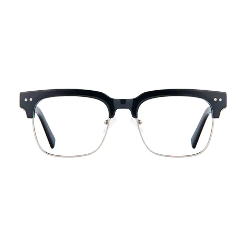 Browline Black Silver Eyeglasses