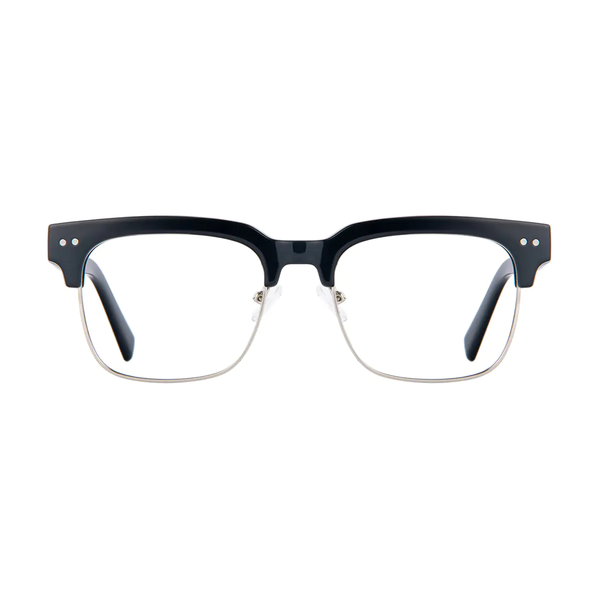 Browline Black Silver Eyeglasses