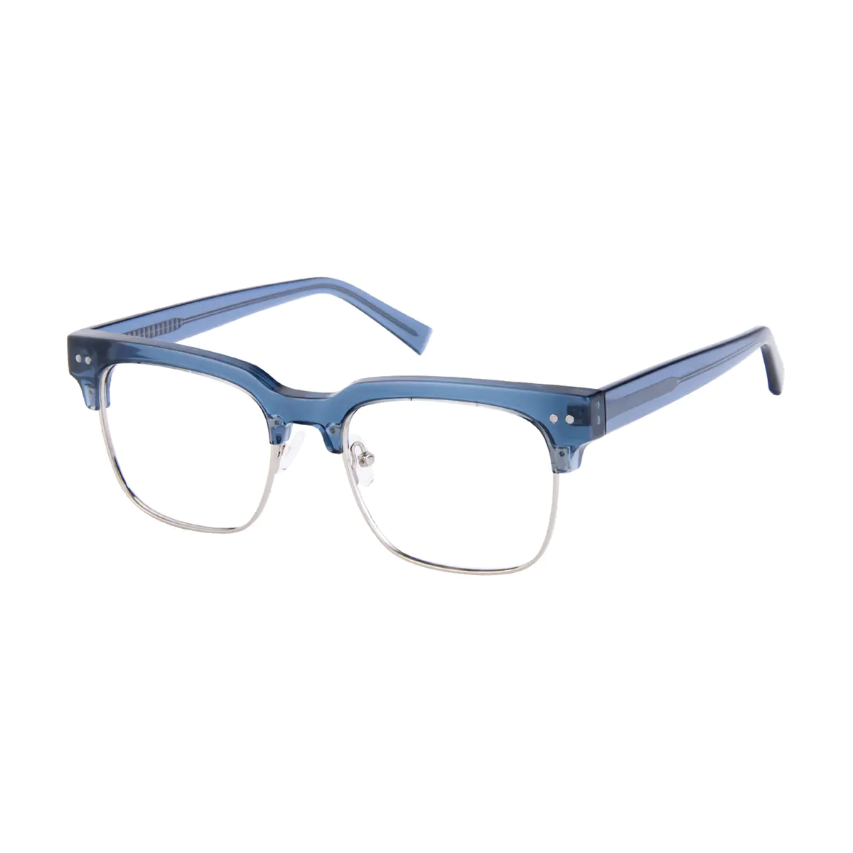 Browline Blue/Silver Eyeglasses