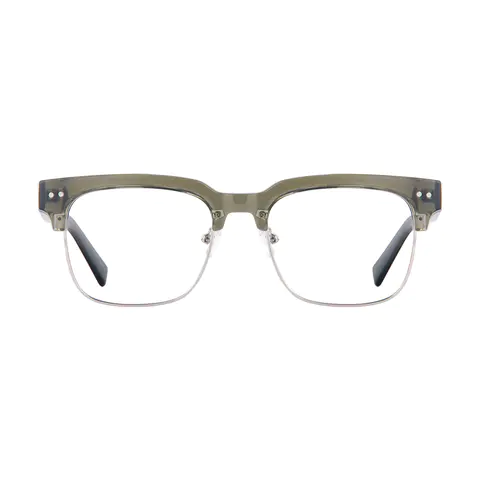 Browline Transparent Green Eyeglasses