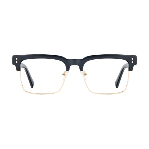 Browline Black Gold Eyeglasses