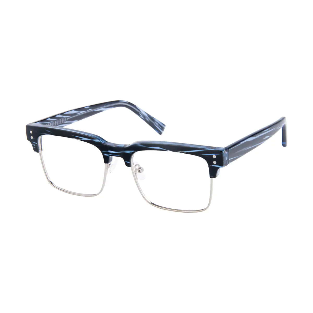 Browline Blue/Silver Eyeglasses