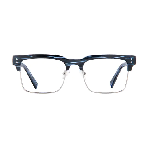 Browline Blue/Silver Eyeglasses