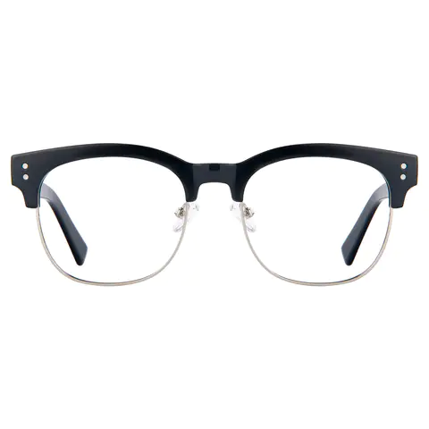 Browline Black Silver Eyeglasses