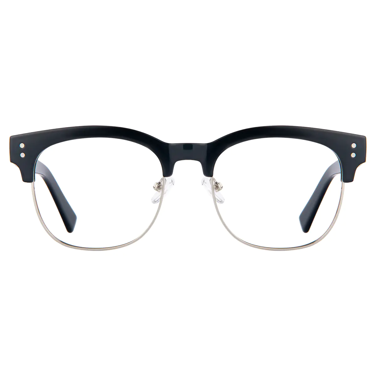 Browline Black Silver Eyeglasses