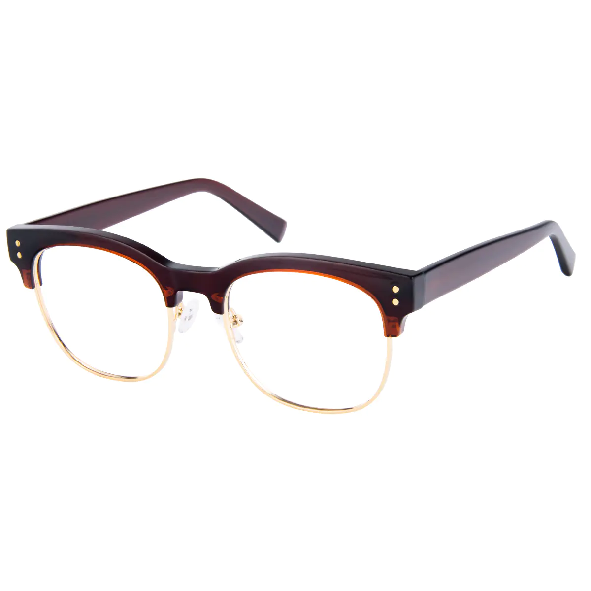 Browline Brown/Gold Eyeglasses