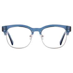 Browline Blue/Silver Eyeglasses