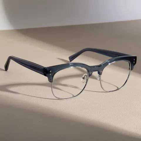 Browline Blue/Silver Eyeglasses