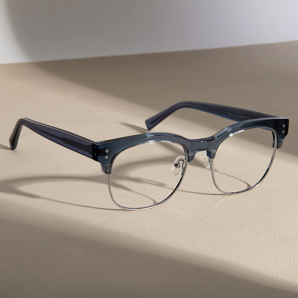 Browline Blue/Silver Eyeglasses
