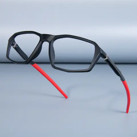 Rectangle Black/Red Eyeglasses
