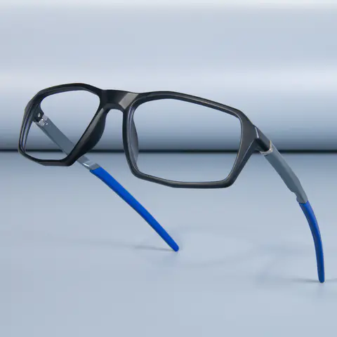 Rectangle Black/Blue Eyeglasses