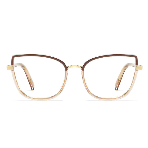 Cat-eye Brown/Gold Eyeglasses