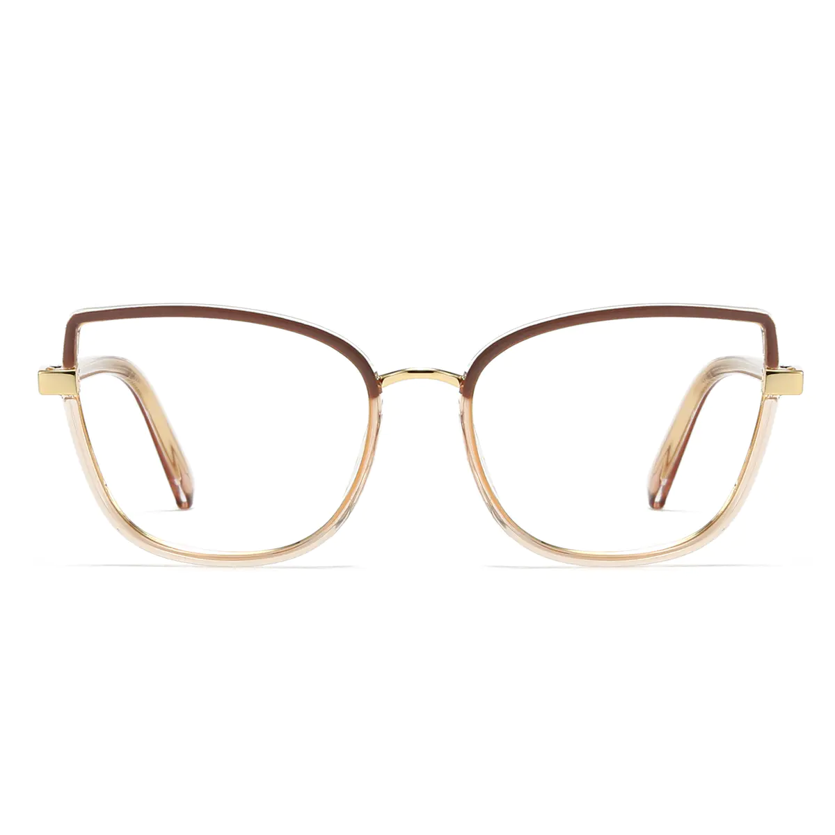 Cat-eye Brown/Gold Eyeglasses
