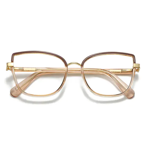 Cat-eye Brown/Gold Eyeglasses