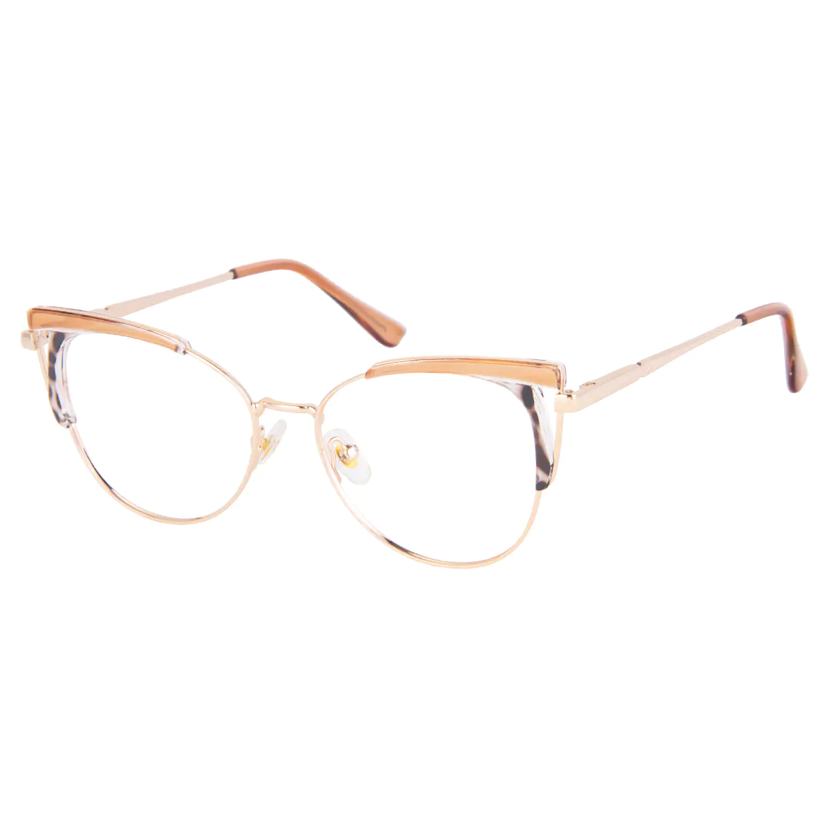 Browline Light Brown Eyeglasses