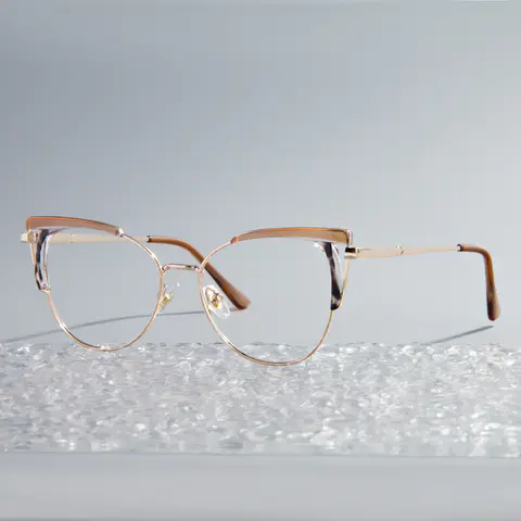 Browline Light Brown Eyeglasses