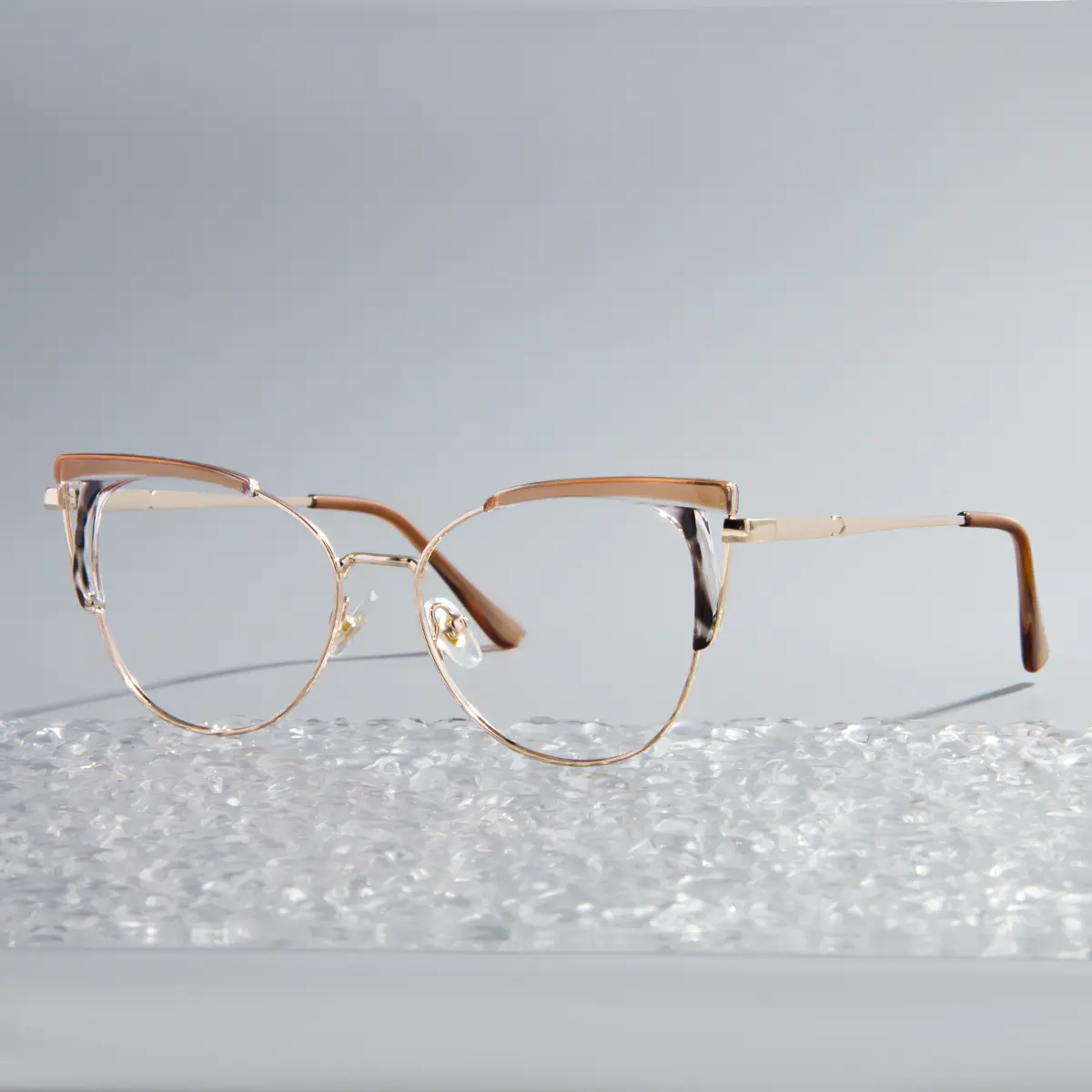 Browline Light Brown Eyeglasses