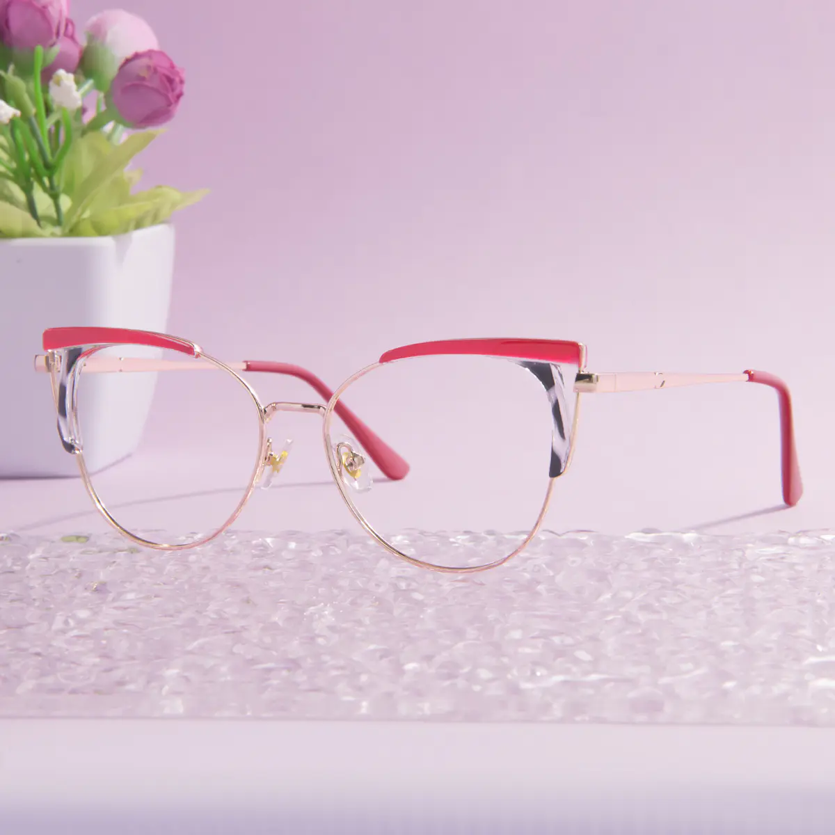 Browline Red Eyeglasses