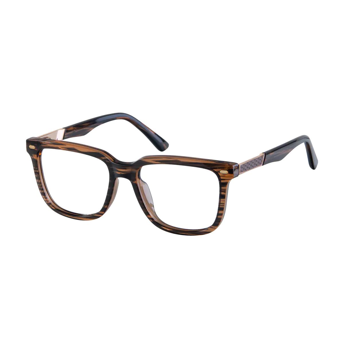 Square Striped Eyeglasses